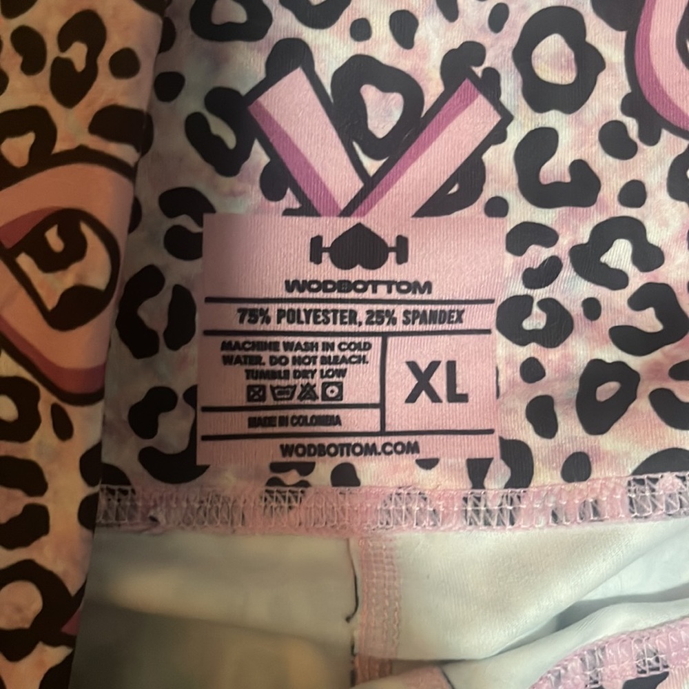Pink Ribbon Print Athletic Shorts - Picture 2 of 4